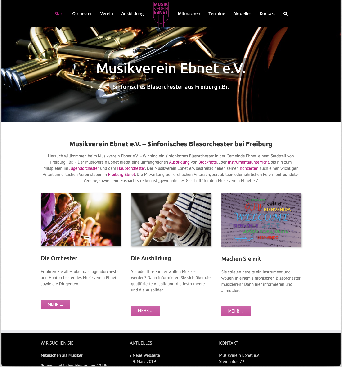 Neue Webseite des Musikverein Ebnet
